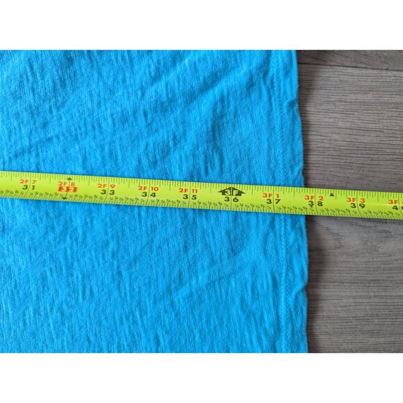 Talbots Blue Embroidered Cotton Tunic Dress L Short Sleeve Boho Style - Picture 6 of 7